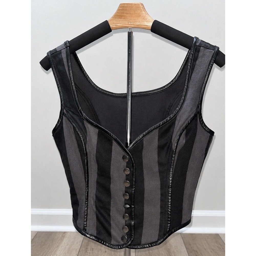 Vintage 2004 Lip Service Psycho Circus Corset Top Sample Sewn By Marina Rare USA